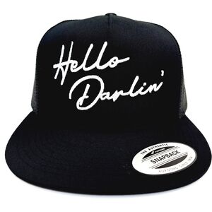 Hello Darlin Embroidered Flat Bill Mesh Snapback Baseball Cap Hat